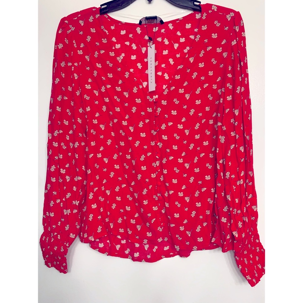 COPY - NWT Sanctuary red printed blouse
